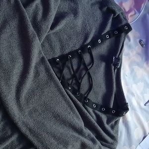 Rue21 lace up grey top size XL